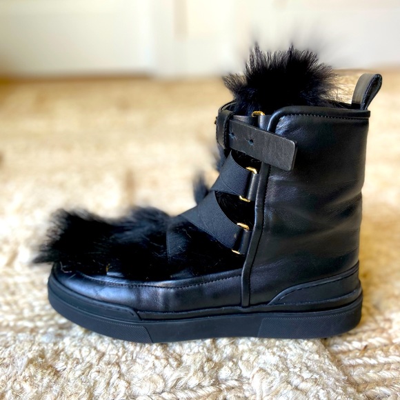 NWOB black Balmain fur boots/sneaker - 38 - Picture 3 of 10